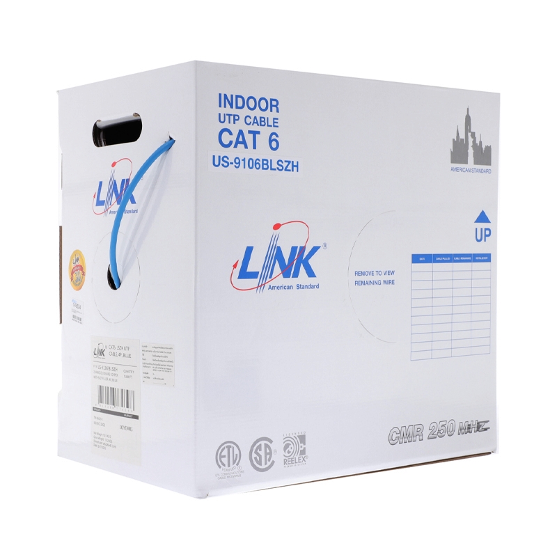 CAT6 UTP Cable (305m/Box) LINK (US-9106BLSZH)