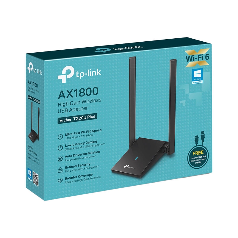 Wireless USB Adapter TP-LINK (Archer TX20U Plus) AX1800 Dual Band Wi Fi 6