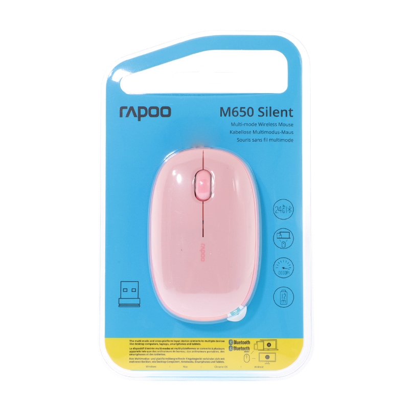 MULTI MODE MOUSE RAPOO (M650-SILENT) PINK