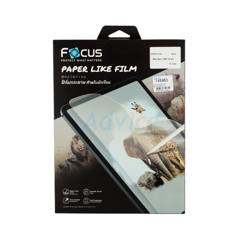 ฟิล์ม iPad Gen7,8,9 10.2" FOCUS กระดาษสำหรับนักเขียน