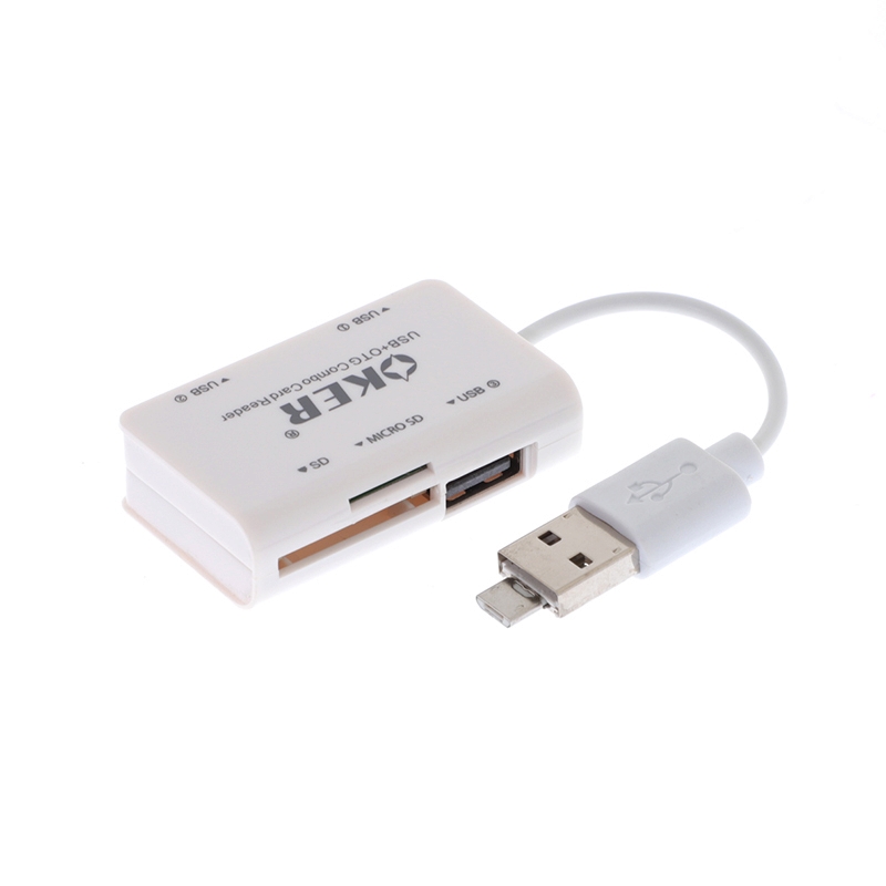 3 Port USB Hub v2.0 + Card Reader OKER 1505 (White)