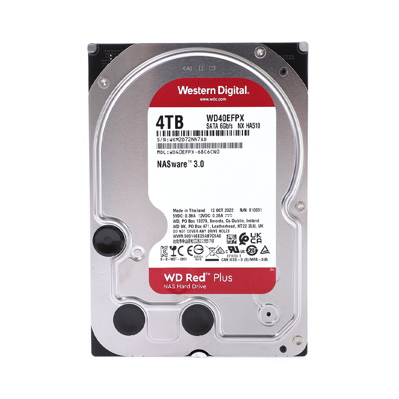 4 TB HDD WD RED PLUS (5400RPM, 256MB, SATA-3, WD40EFPX)