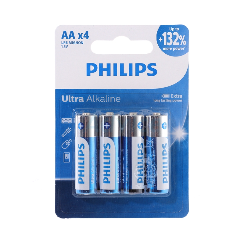 ถ่าน PHILIPS Ultra Alkaline AA (4ก้อน/แพ็ค)