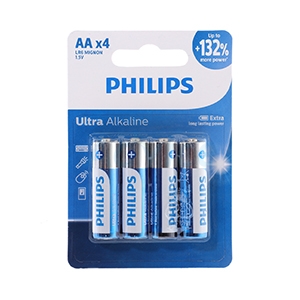 ถ่าน PHILIPS Ultra Alkaline AA (4ก้อน/แพ็ค)