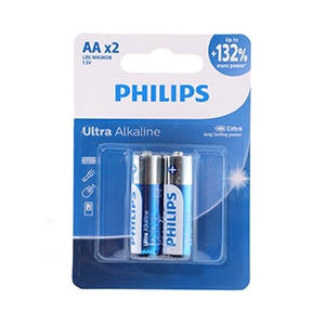 ถ่าน PHILIPS Ultra Alkaline AA (2ก้อน/แพ็ค)