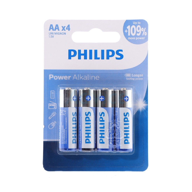 ถ่าน PHILIPS Power Alkaline AA (4ก้อน/แพ็ค)