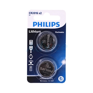 ถ่าน PHILIPS CR2016 (ถ่านกระดุม) (2ก้อน/แพ็ค)