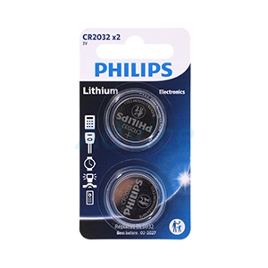 ถ่าน PHILIPS CR2032 (ถ่านกระดุม) (2ก้อน/แพ็ค)