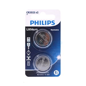 ถ่าน PHILIPS CR2025 (ถ่านกระดุม) (2ก้อน/แพ็ค)