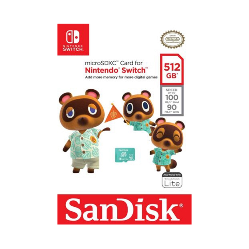 512GB Micro SD Card SANDISK Nintendo Cobranded SDSQXAO-512G-GN3ZN (100MB/s,)