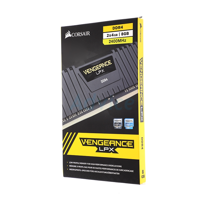 RAM DDR4(2400) 8GB (4GBX2) CORSAIR VENGEANCE LPX BLACK (CMK8GX4M2A2400C16)