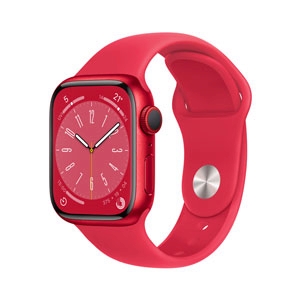 Apple Watch Series 8 GPS + Cellular 41mm Red Aluminium Case with Red Sport Band (MNJ23TH/A)