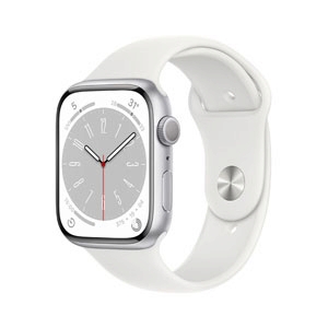 Apple Watch Series 8 GPS 45mm Silver Aluminium Case with White Sport Band (MP6N3TH/A)