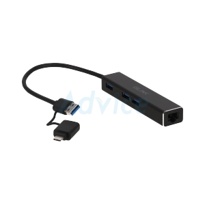 3 Port USB HUB v3.0 + LAN GLINK (GL-034) Black