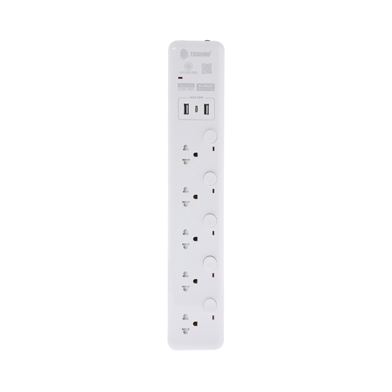 Power Bar TOSHINO WY-53 USB 3M White
