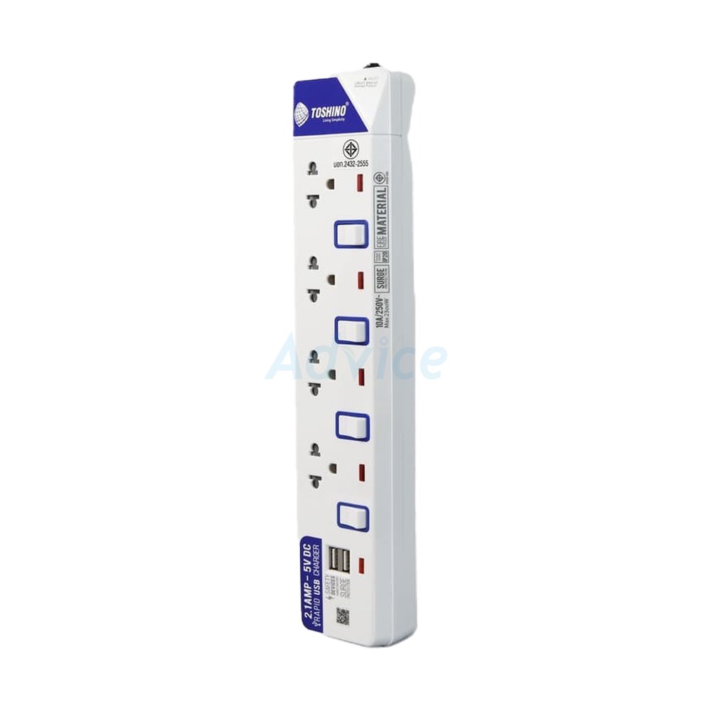 Power Bar TOSHINO ET-914 USB (3M) White