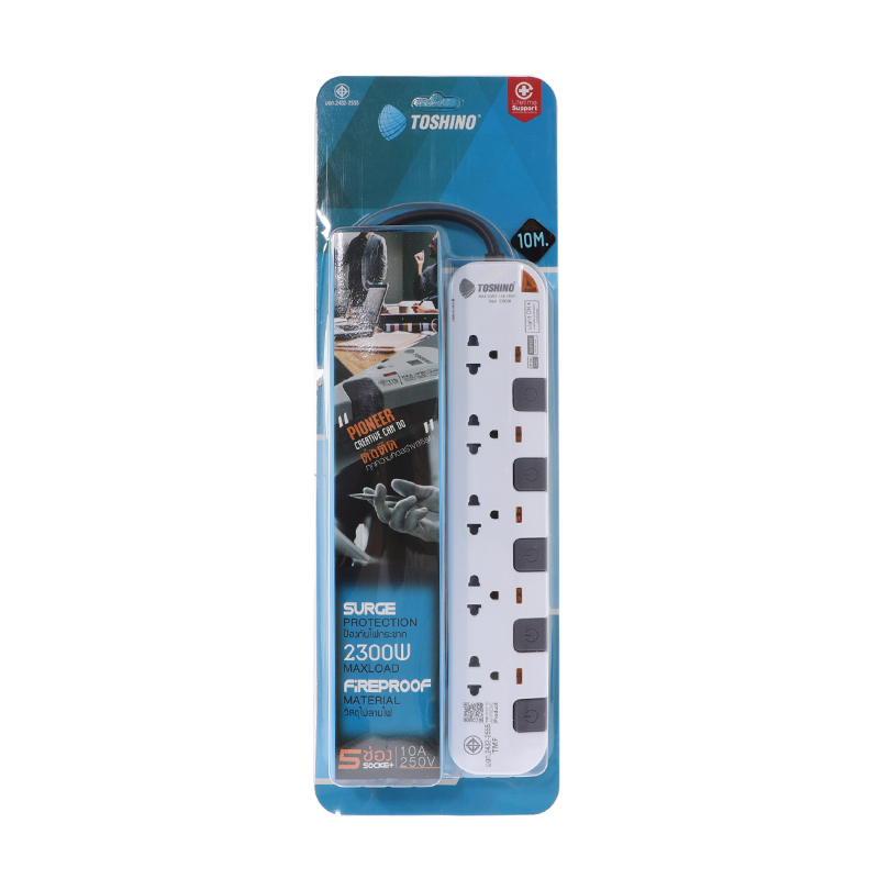 Power Bar TOSHINO P-5310 10M White/Gray
