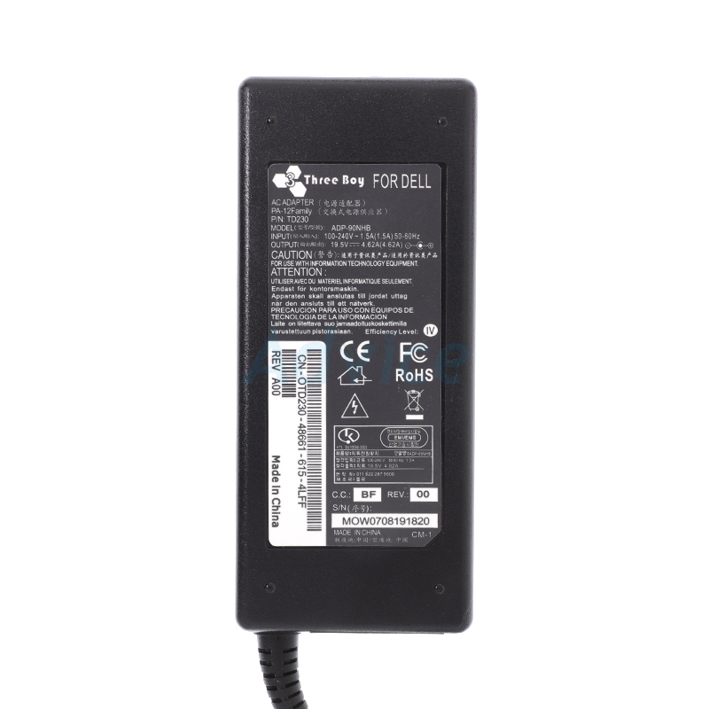Adapter N/B DELL (4.5*3.0mm) 19.5V 4.62A (90W) THREEBOY