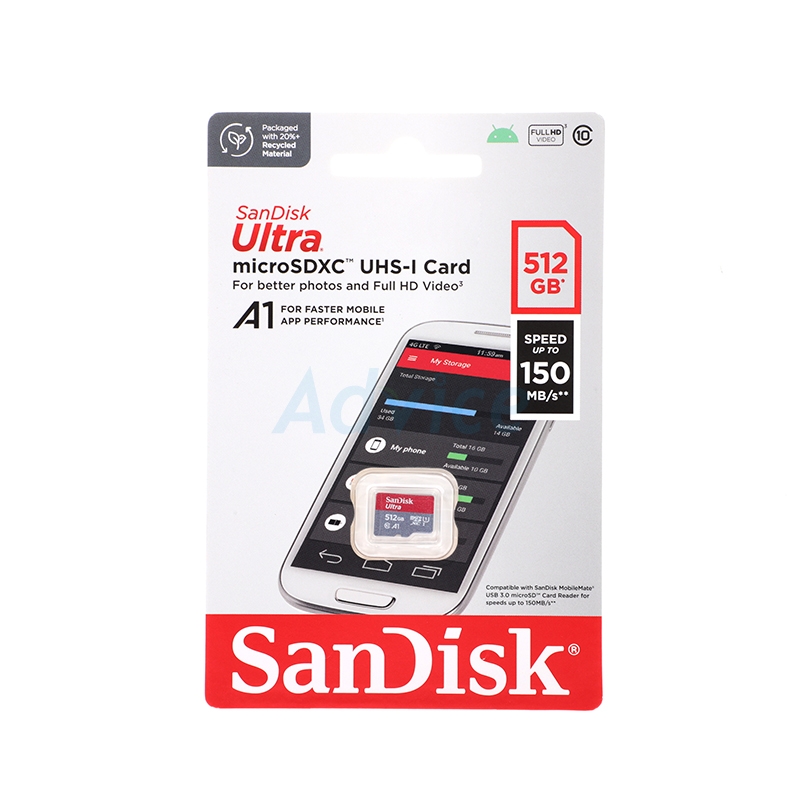 Micro SD Card 512GB SANDISK ULTRA SDSQUAC-512G-GN6MN (150MB)                    
