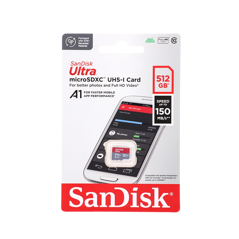 512GB Micro SD Card Sandisk Ultra SDSQUAC-512G-GN6MN (150MB/s,)