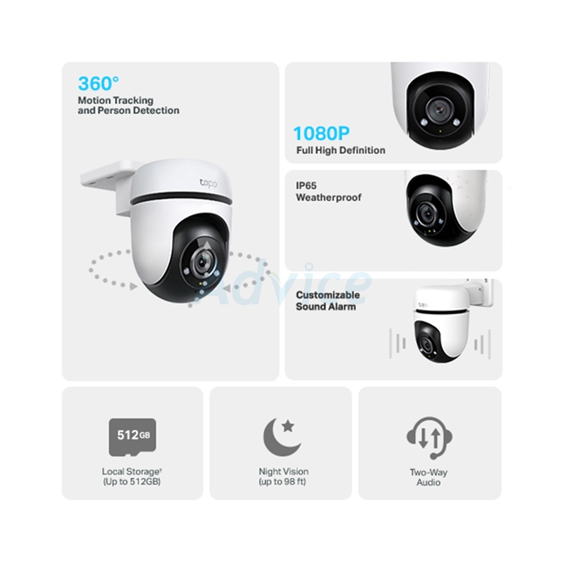 กล้องไร้สาย Smart Camera (2.0MP) TP-LINK TAPO C500 Outdoor