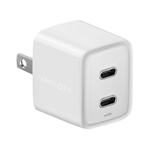 Adapter 2 Ports (Type-C) Charger ENERGEA (PD40W,GAN40+) White