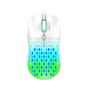 MOUSE AULA S11PRO WHITE GREEN (เมาส์สาย)