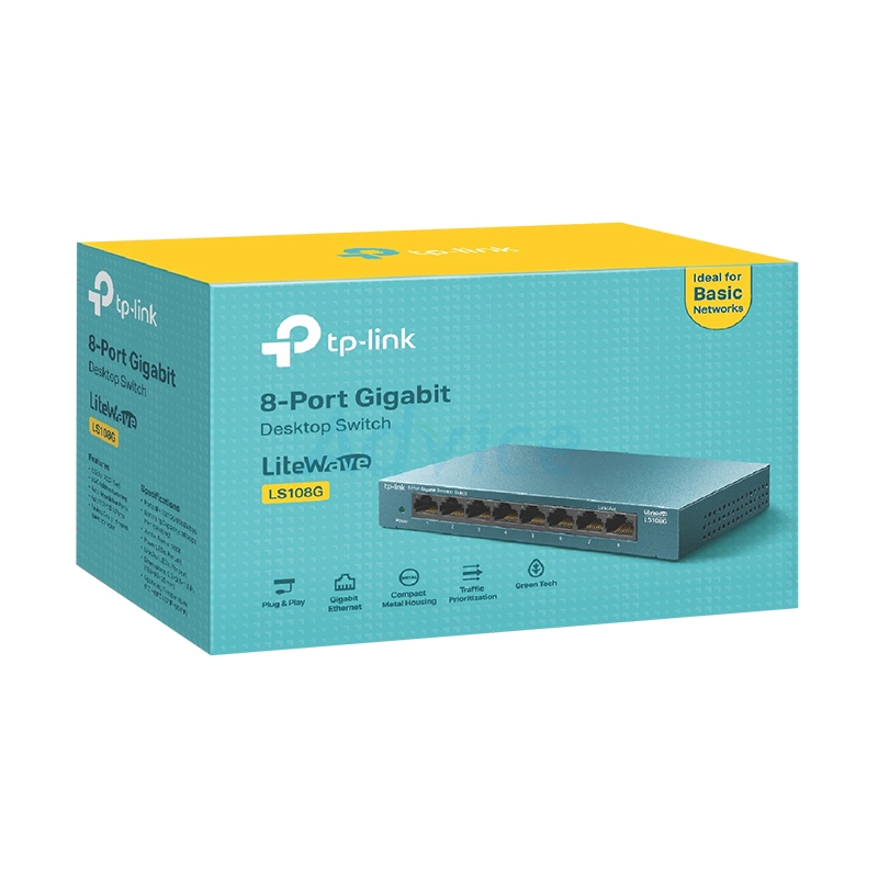 Gigabit Switching Hub TP-LINK (LS108G) 8 Port (6'')                             
