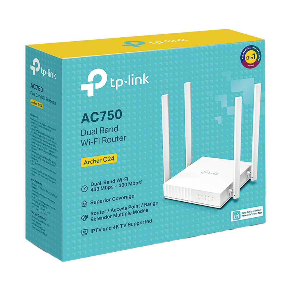 Router TP-LINK (Archer C24) Wireless AC750 Dual Band