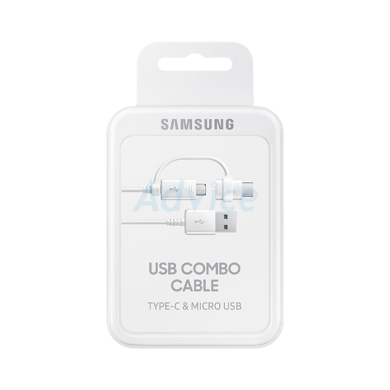 SAMSUNG สายชาร์จ Charger 2in1 USB To Micro USB Type-C 15W 1.5M White (DG930DWEGWW)