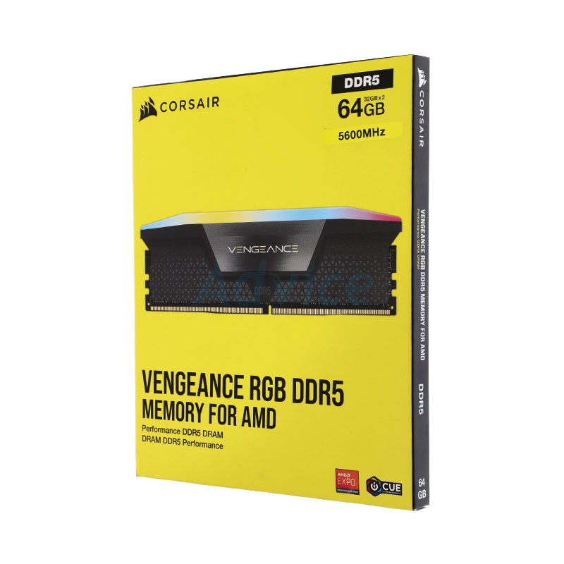 RAM DDR5(5600) 64GB (32GBX2) CORSAIR VENGEANCE BLACK RGB