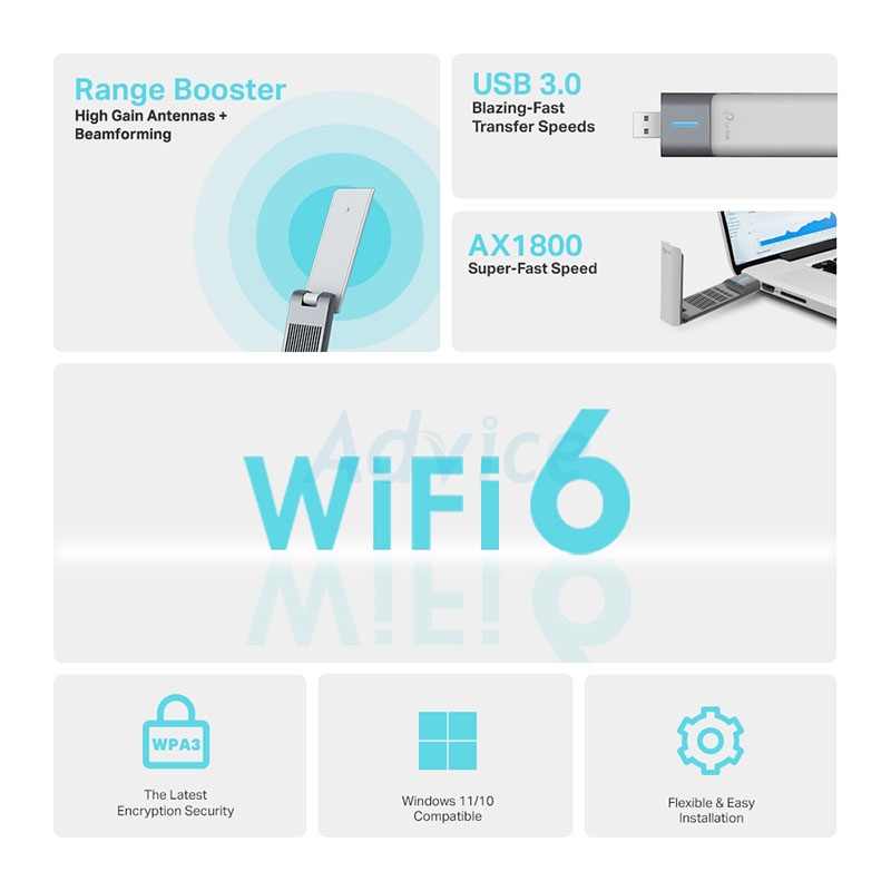 Wireless USB Adapter TP-LINK (Archer TX20UH) AX1800 Dual Band Wi Fi 6