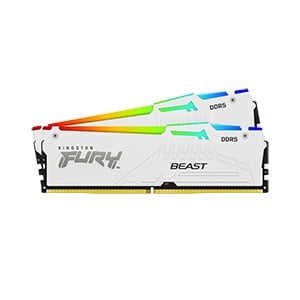 RAM DDR5(5600) 32GB (16GBX2) KINGSTON FURY BEAST RGB WHITE (KF556C40BWAK2-32)