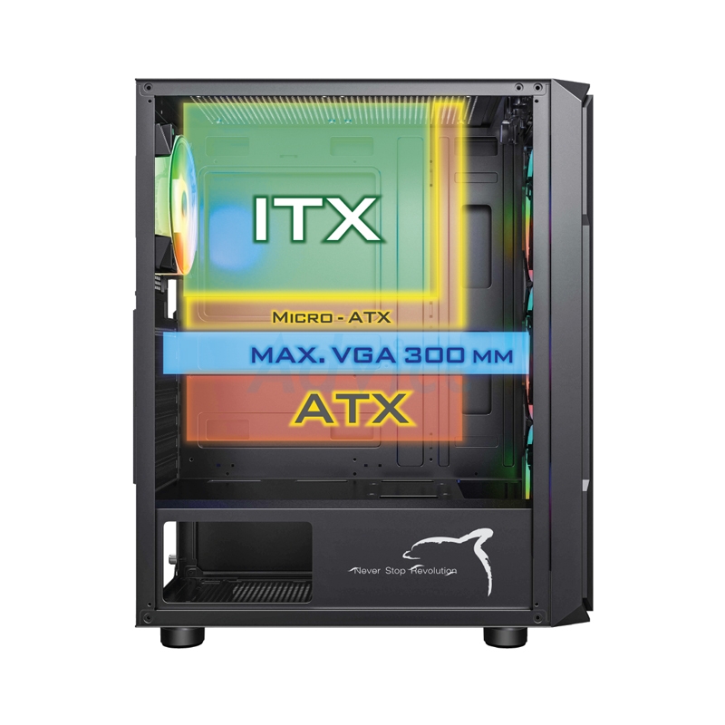 ATX CASE (NP) ITSONAS NEPTUNE ARGB TG BLACK