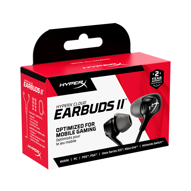 IN EAR HEADPHONE HYPERX CLOUD EARBUDS II BLACK