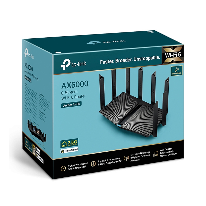 Router TP-LINK (Archer AX80) Wireless AX6000 Dual-Band Gigabit WI-FI 6