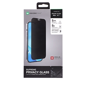 AMAZINGthing ฟิล์มกระจก Tempered Glass iPhone 14 Pro Max 2.75D Privacy Fully Covered Radix