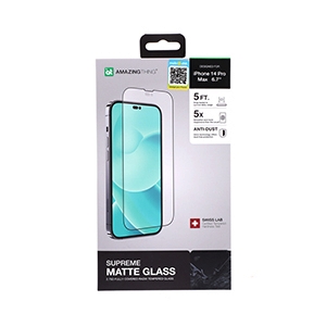 AMAZINGthing ฟิล์มกระจก Tempered Glass iPhone 14 Pro Max 2.75D Matte Fully Covered Radix