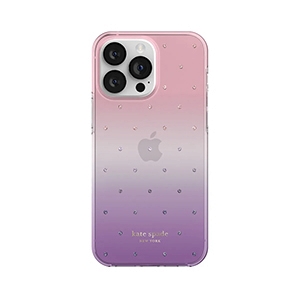 Kate Spade New York เคส iPhone 14 Pro Max - Ombre Pin Dot/Violet/Pink/Gems/Gold Foil