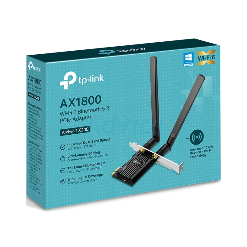 Wireless PCIe Adapter TP-LINK (Archer TX20E) AX1800 Dual Band Gigabit WiFi 6