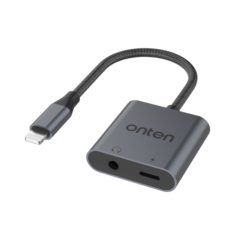 Cable Adapter Lightning To Audio + Charging Type-C Onten (OTN-133) Sliver