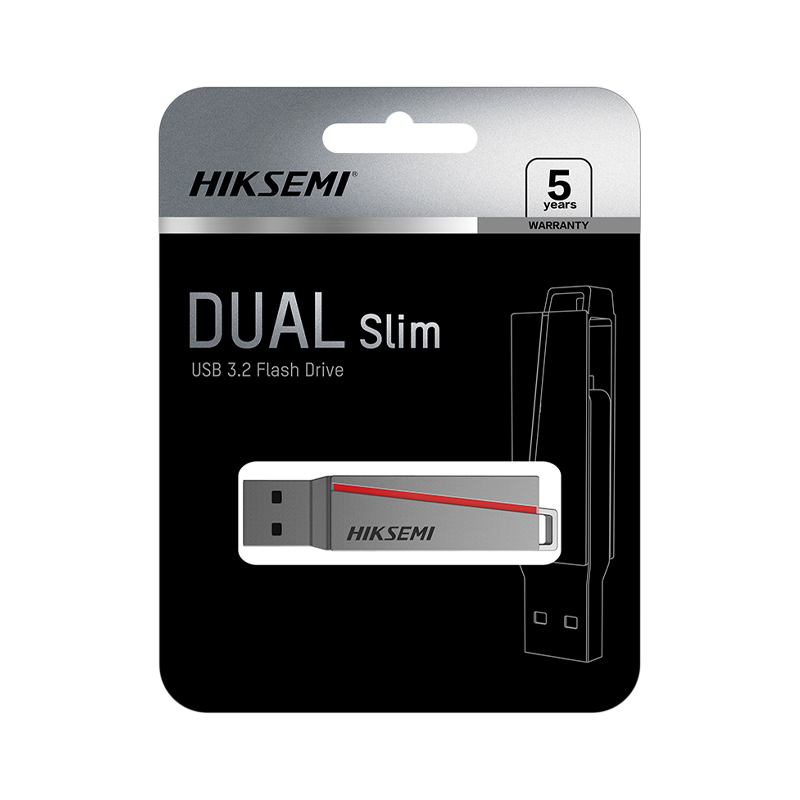 128GB Flash Drive HIKSEMI (Dual Slim) OTG Type-C Grey