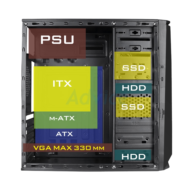 ATX (NP) CUBIC WINGMAN RGB (BLACK)