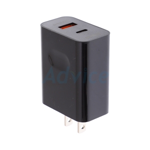 Adapter 2 Ports (1USB+1Type-C) Charger ORSEN (30W,C15) Black