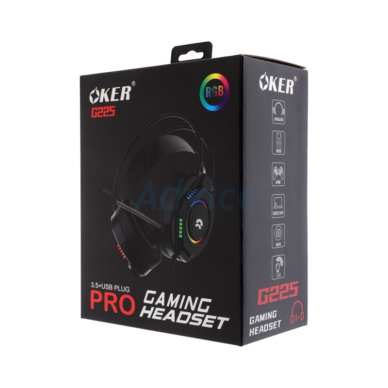 HEADSET OKER G225 GAMING WHITE (2.1)