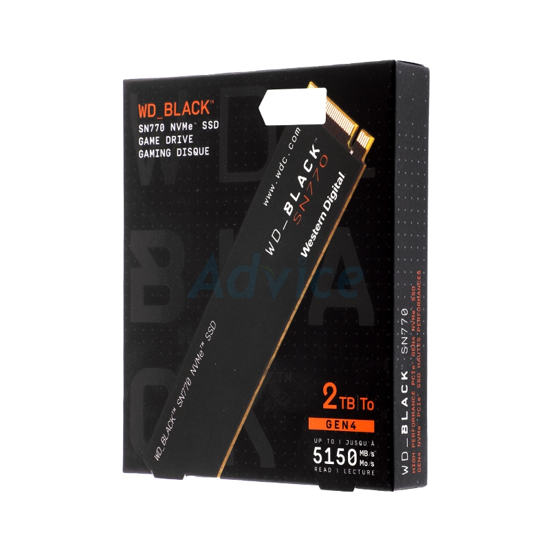 2 TB SSD M.2 PCIe 4.0 WD BLACK SN770 (WDS200T3X0E)