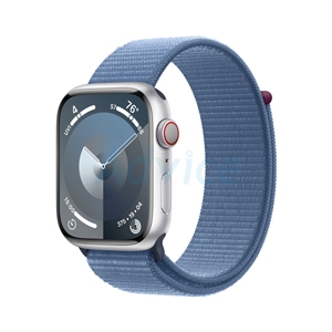 Apple Watch Series 9 GPS + Cellular 45mm Silver Aluminium Case with Winter Blue Sport Loop (MRMJ3SA/A)