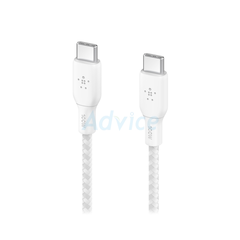 1M Cable Type-C To Type-C BELKIN (Braided,CAB004bt1MWH) White