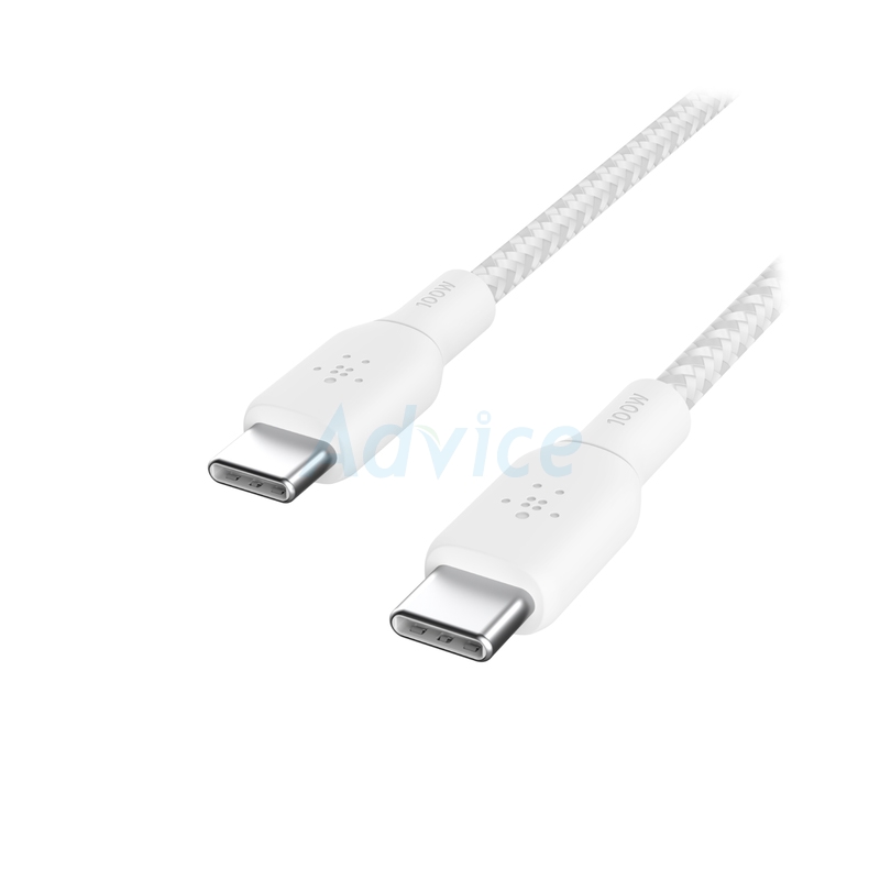 1M Cable Type-C To Type-C BELKIN (Braided,CAB004bt1MWH) White