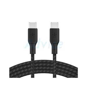 3M Cable Type-C To Type-C BELKIN (100W-Braided,CAB014bt3MBK) Black